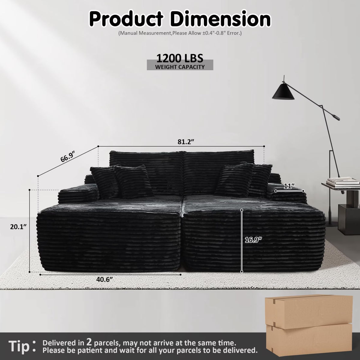 Cloud Modular Sofa Chair,Deep Seat Convertible Floor Sofa Bed,Small Corduroy Couch with Spring & Foam for Living Room,Dorm or Cozy Corners