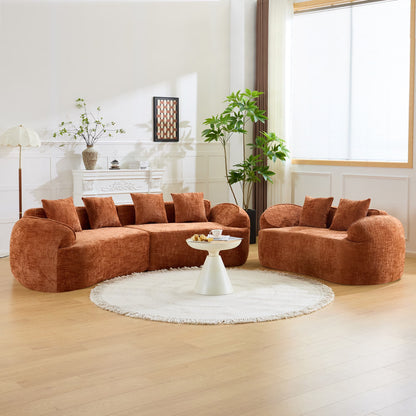 66" 2 Seater Sofa Compress Sofa with Armrests & 2 Pillows,No Assembly Required,Compact Sofa Couch for Small Apartments,Living Room,Bedroom,Orange