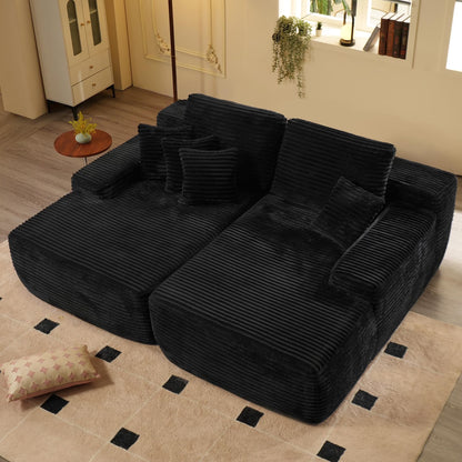 Cloud Modular Sofa Chair,Deep Seat Convertible Floor Sofa Bed,Small Corduroy Couch with Spring & Foam for Living Room,Dorm or Cozy Corners