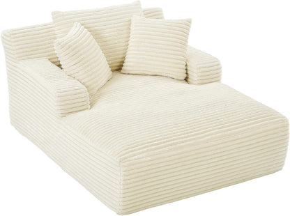 Couch Chaise Lounge Chair Indoor, Boneless Sleeper Sofa Bed, Beige
